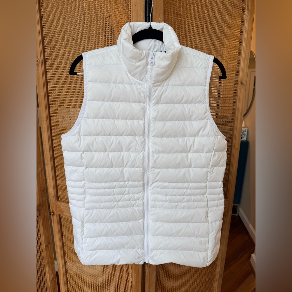 Lands' End Bright White Puffer Vest